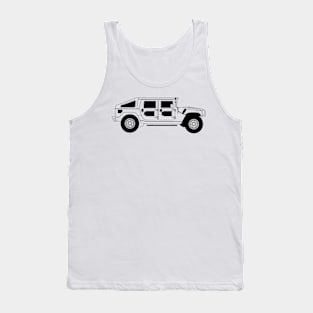 Humvee Black Outline Tank Top